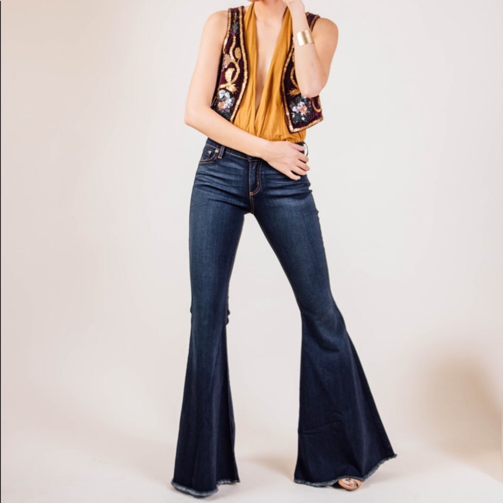 Free People Super Flare Ella Denim